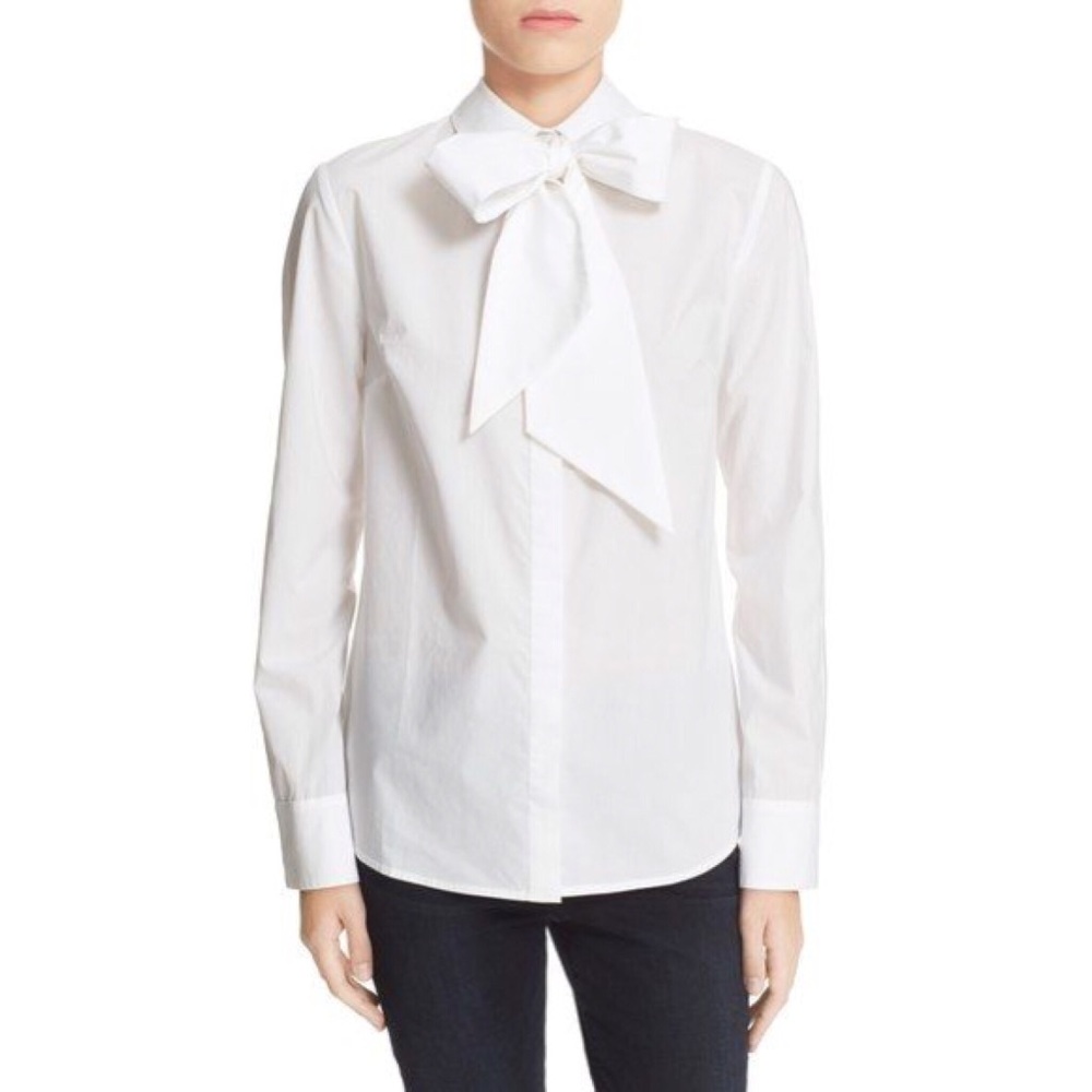 Frame “Le Bowtie” Button Down Blouse Sz S